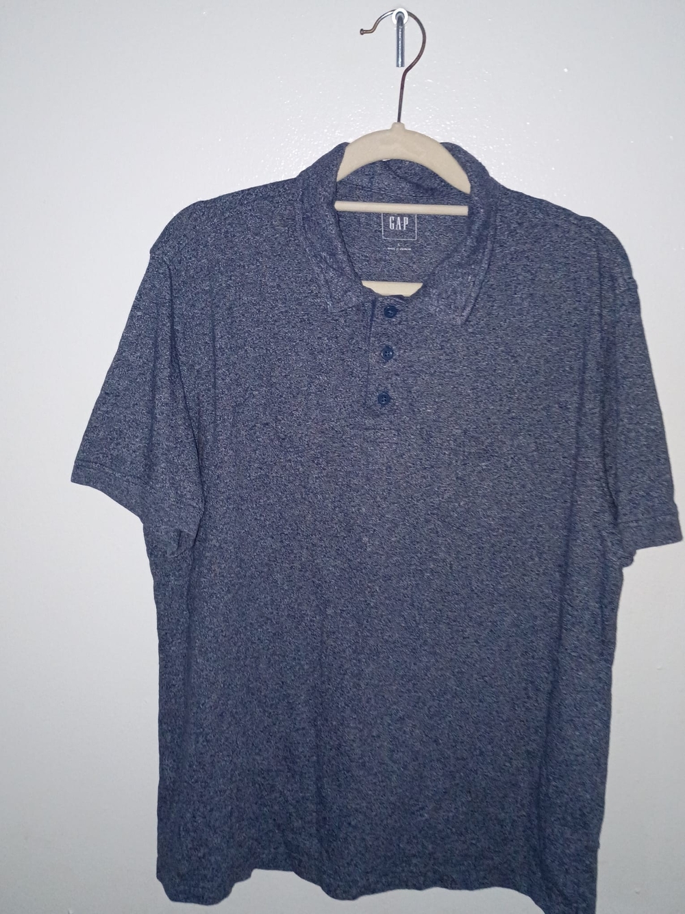 GAP Men's Heathered Dark Navy Polo
